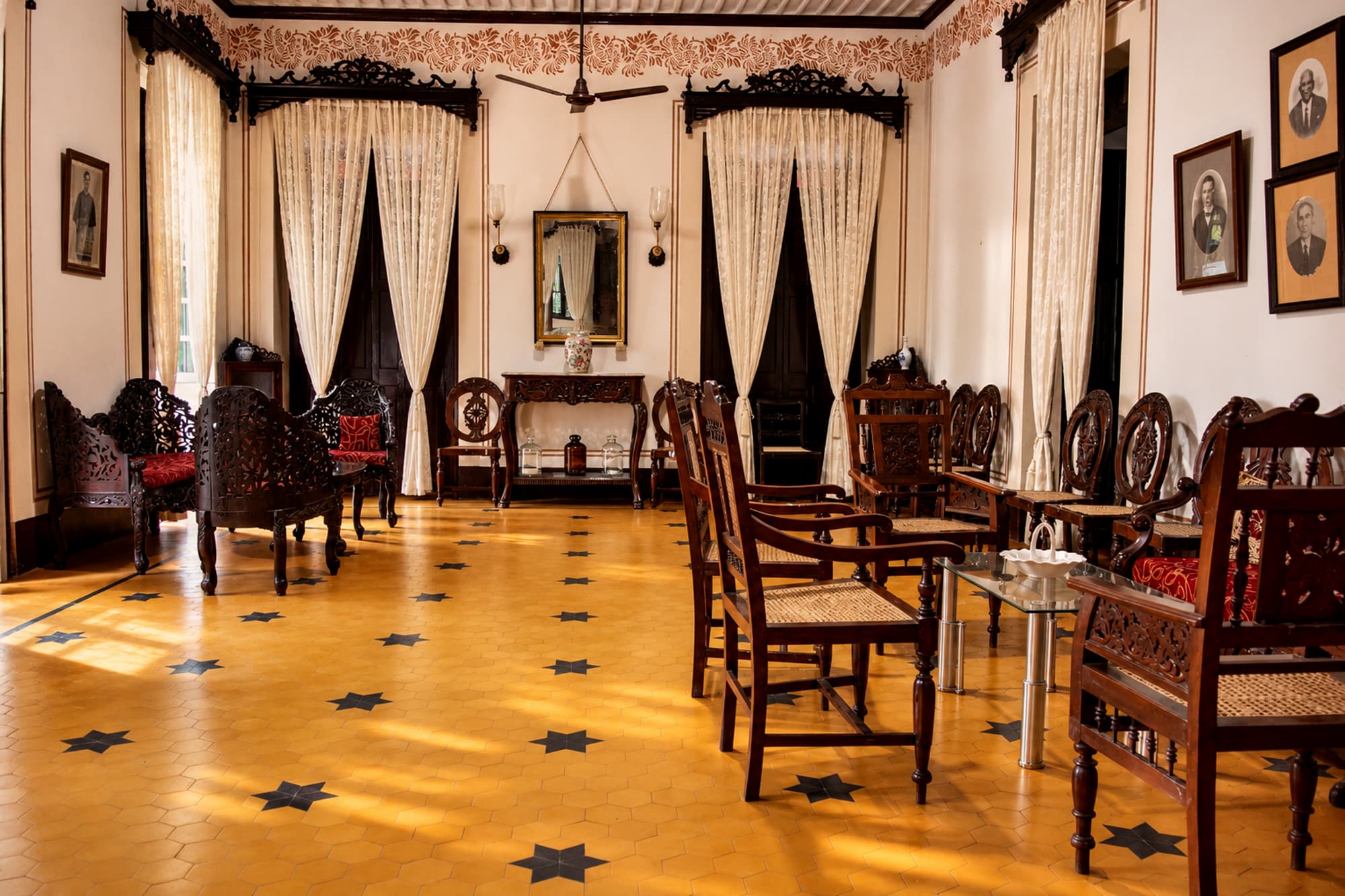 Another view of the antique-furnished hall at Misquita Heritage.